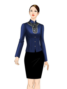 满族元素工作服方案设计